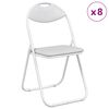 vidaXL Cadeira Dobr&aacute;vel 8 pcs Branco 48 x 43,5 x 81 cm Couro Sint&eacute;tico