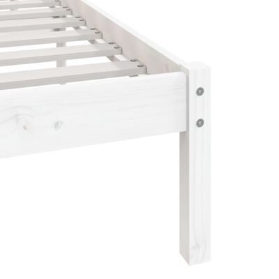 vidaXL Estrutura cama de casal pequena 120x190 cm pinho maciço branco