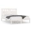vidaXL Estrutura de cama casal 135x190 cm pinho maci&ccedil;o branco
