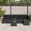 vidaXL Conjunto de Sof&aacute; de Jardim 7 pcs Preto Rattan Sint&eacute;tico