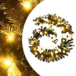 vidaXL Grinalda de Natal com luzes LED 2,7 m PVC preto
