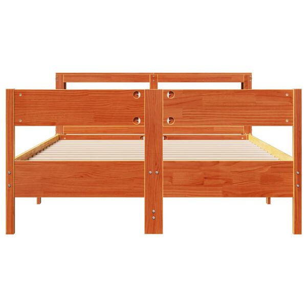 vidaXL Cama sem colch&atilde;o 120x200 cm madeira pinho maci&ccedil;a castanho-mel