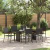 vidaXL Conjunto de Jantar para Jardim 7 pcs Preto vime PE
