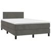 vidaXL Cama box spring c/ colch&atilde;o/LED 120x200cm veludo cinzento-escuro