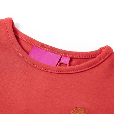 T-shirt de manga comprida para criança vermelho-queimado 92