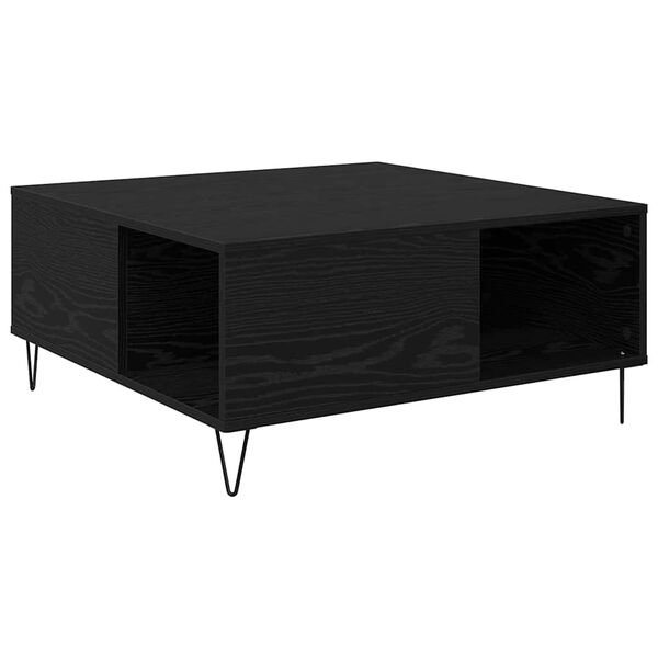vidaXL Mesa de centro Carvalho Preto 80 x 80 x 36,5 cm