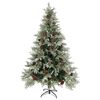 vidaXL Árvore Natal pré-iluminada c/ pinhas 120 cm PVC/PE verde/branco