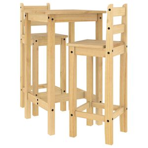 vidaXL 3 pcs conjunto de bar pinho maci&ccedil;o