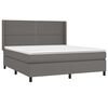 vidaXL Cama box spring c/ colch&atilde;o/LED 160x200cm couro artificial cinza
