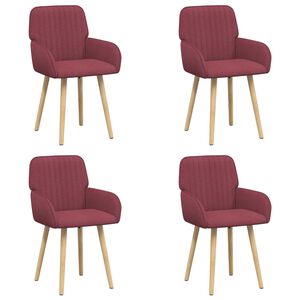 vidaXL Cadeiras de Jantar 4 pcs Tecido Vinho Vermelho