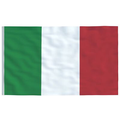 vidaXL Bandeira da Itália com mastro de alumínio 4 m