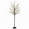 vidaXL &Aacute;rvore de Natal com bolas LED Preto 18 x 18 x 120 cm A&ccedil;o