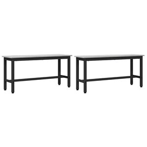 vidaXL Banco de Jantar 2 pcs Cinza Sonoma 100 x 32,5 x 48,5 cm