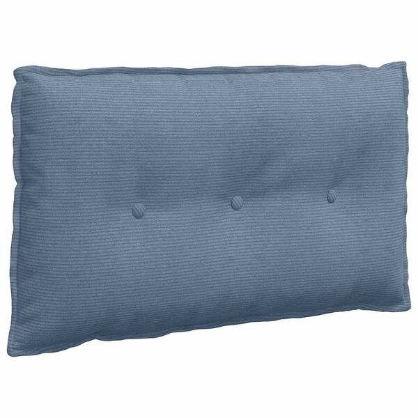 vidaXL Travesseiro para Costas Azul 80 x 50 cm Tecido de Veludo Cotele