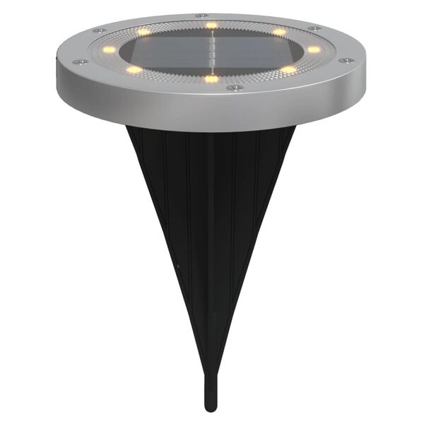 vidaXL Luzes solares para exterior com espig&otilde;es 12 pcs branco quente