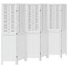 vidaXL Biombo com 6 pain&eacute;is madeira de paulownia maci&ccedil;a branco
