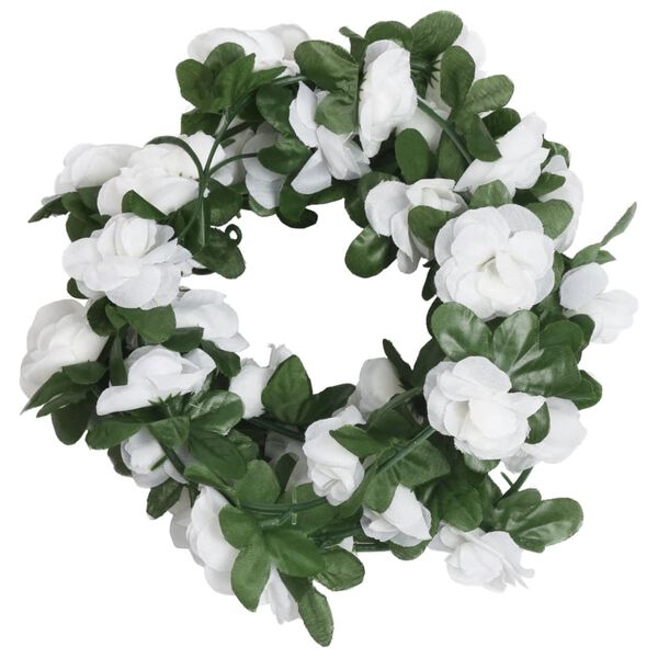 vidaXL Grinaldas de flores de Natal 6 pcs 250 cm branco