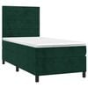 vidaXL Cama box spring c/ colch&atilde;o/LED 90x190 cm veludo verde-escuro
