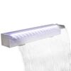 vidaXL Fonte para piscina retangular com LEDs 60 cm a&ccedil;o inoxid&aacute;vel