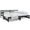 vidaXL Sof&aacute;-cama de puxar 2x(80x200) cm pinho maci&ccedil;o preto