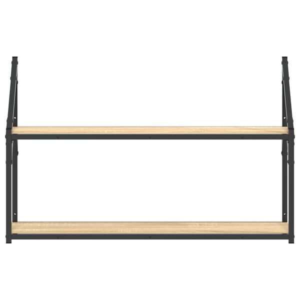 vidaXL Unidade 2 prateleiras parede derivados madeira carvalho sonoma