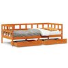 vidaXL Sof&aacute;-cama com gavetas 80x200 cm madeira de pinho castanho cera