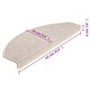 vidaXL Tapetes de escada 15 pe&ccedil;as 65x24x4 cm cinza-claro semicircular grande
