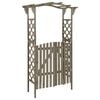 vidaXL P&eacute;rgola com port&atilde;o 116x40x204 cm madeira de abeto maci&ccedil;a cinza