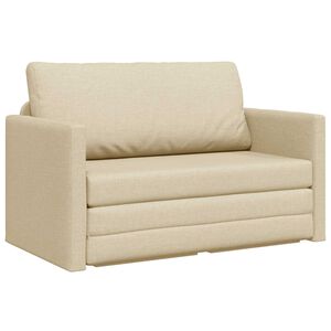 vidaXL Sof&aacute;-Cama Creme 124 x 71 x 78 cm tecido