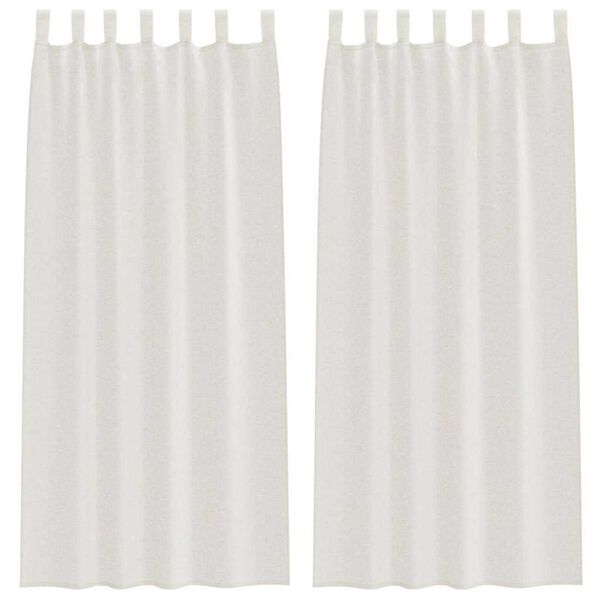 vidaXL Cortina de Voile 2 pcs Creme 225 x 140 cm Poli&eacute;ster