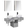vidaXL Conjunto de Arm&aacute;rios para Banheiro 5 unid. Sonoma cinzento