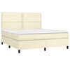 vidaXL Cama com molas/colch&atilde;o 180x200 cm couro artificial cor creme