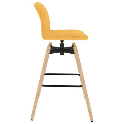 vidaXL Cadeiras de bar giratórias 2 pcs tecido amarelo