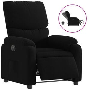vidaXL Poltrona el&eacute;trica reclin&aacute;vel tecido preto