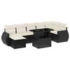 vidaXL 8 pcs conjunto sof&aacute;s de jardim com almofad&otilde;es vime PE preto