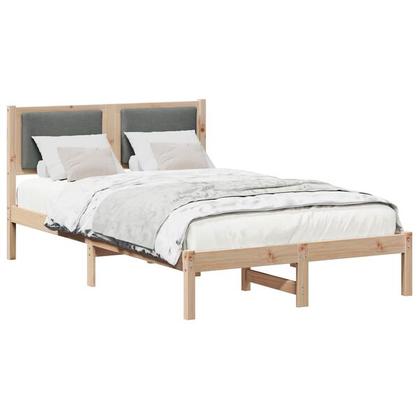 vidaXL Estrutura da Cama com cabeceira Cinza Escuro 120 x 190 cm