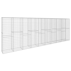 vidaXL Muro gabi&atilde;o com tampa 600x50x200 cm a&ccedil;o galvanizado