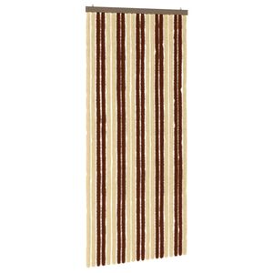 vidaXL Cortina de Insetos Chenille Marrom e bege 90 x 200 cm 100% PP