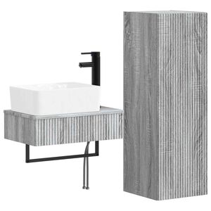 vidaXL Conjunto de M&oacute;veis para Banheiro 2 unid. Sonoma cinzento