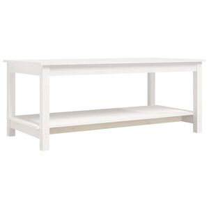 vidaXL Mesa de centro 110x55x45 cm madeira de pinho maci&ccedil;a branco