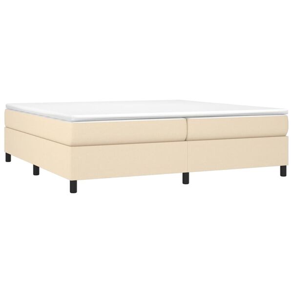 vidaXL Cama com molas/colch&atilde;o 200x200 cm tecido cor creme
