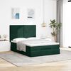 vidaXL Estrutura cama otomana colch&otilde;es 140x200 cm veludo verde escuro