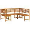vidaXL Conjunto de Bancos de Jardim 3 unid. Castanho
