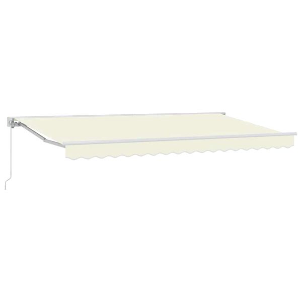 vidaXL Toldo Retr&aacute;til Manual Creme 350 x 200 cm Poli&eacute;ster e Metal