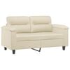 vidaXL Sof&aacute; de 2 lugares 120 cm couro artificial cor creme