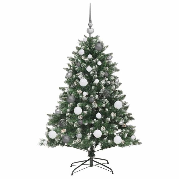 vidaXL &Aacute;rvore de Natal Artificial Verde 120 cm PVC, Pl&aacute;stico e A&ccedil;o