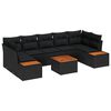 vidaXL Conjunto de Sof&aacute; de Jardim 8 pcs Preto Rattan Sint&eacute;tico