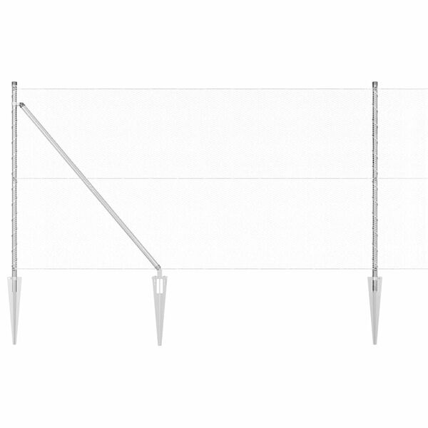 vidaXL Poste de Cerca Prateado 25 x 1,4 m (malha de 13 mm) A&ccedil;o