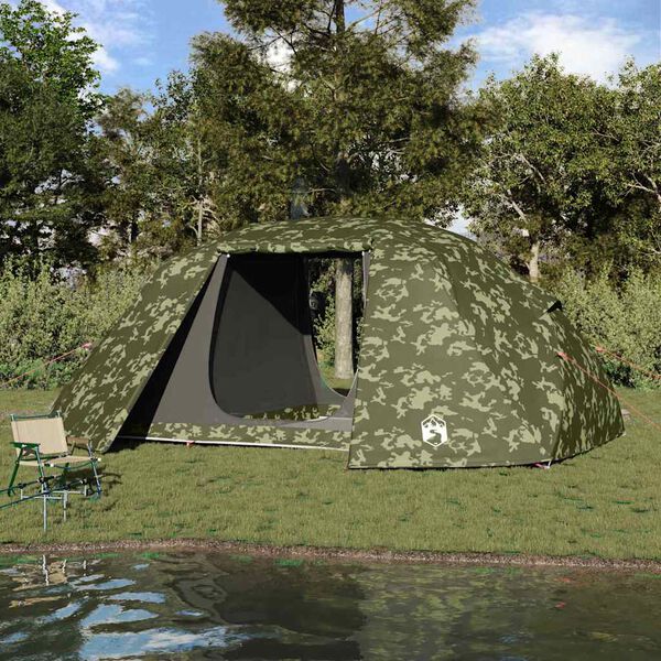 vidaXL Tenda de pesca Camuflagem 514 x 465 x 187 cm Poliéster