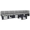 vidaXL 4 pcs conj. lounge paletes c/ almofad&otilde;es pinho impregnado preto